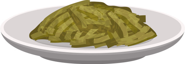 盘子与芦笋卡通风格的图标图片下载