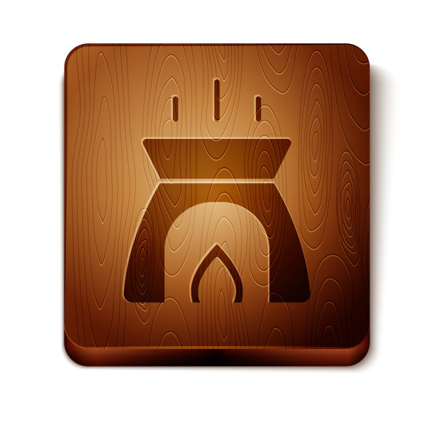 棕色芳香蜡烛图标孤立在白色上图片下载