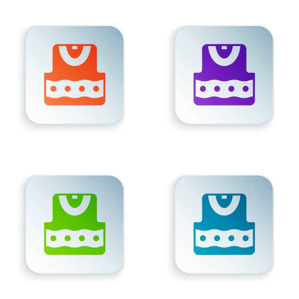 颜色背心图标孤立在白色背景图片下载