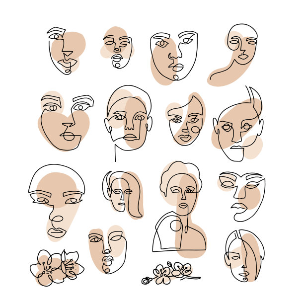 时尚创意集一线连续面为一体图片下载