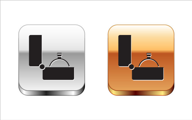 黑色钻石订婚戒指图标孤立图片下载