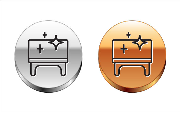 黑线清洁木表图标隔离上图片下载