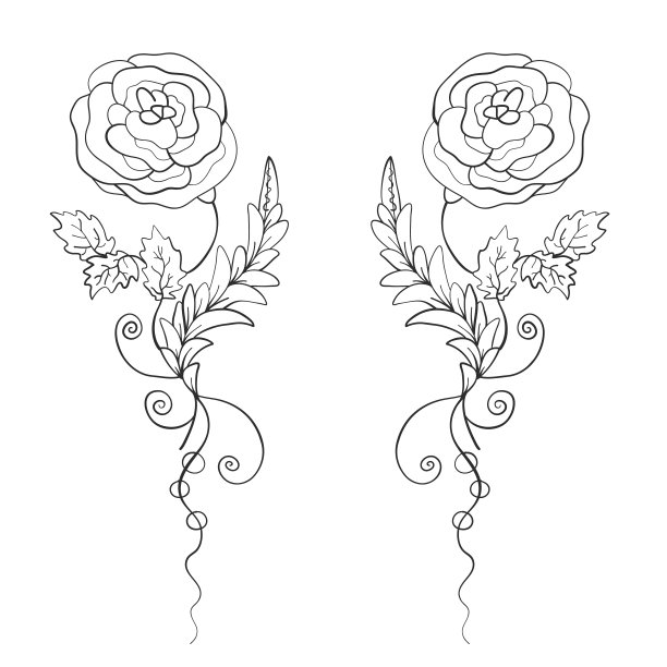 玫瑰。装饰花卉图案。打印。矢量图图片下载