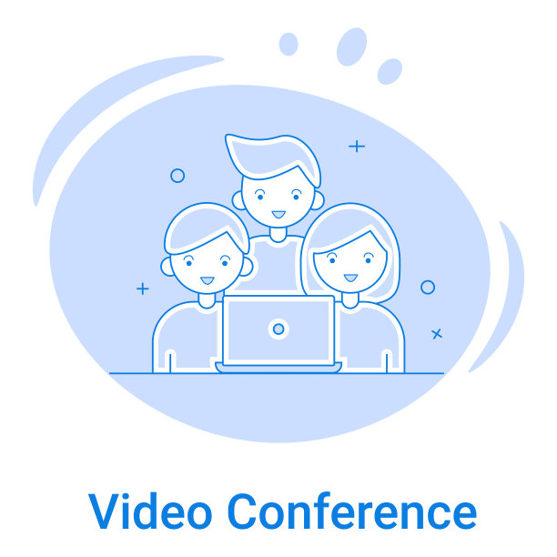 视频会议和在线会议图标图片下载