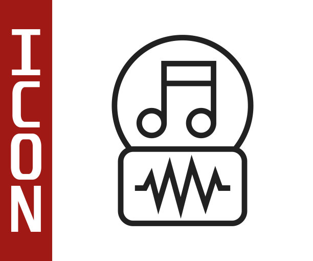 黑线音乐音符，音调图标孤立在白色背景上。向量图片下载