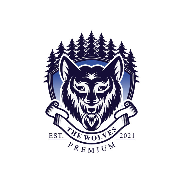复古狼头标志设计图片下载