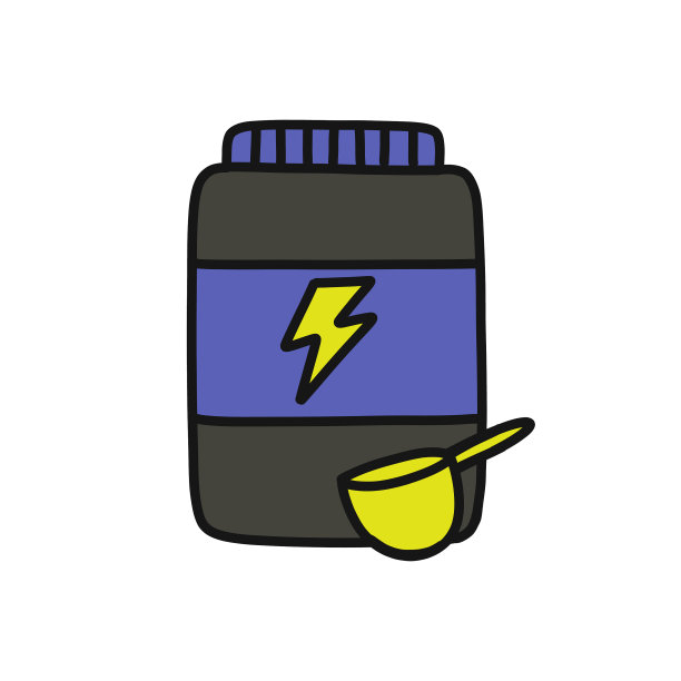 蛋白质粉涂鸦图标颜色图片下载