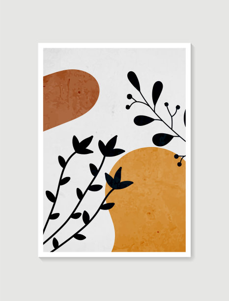 色彩柔和的当代艺术海报图片下载