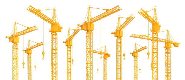 建筑起重机孤立在白色背景上图片下载