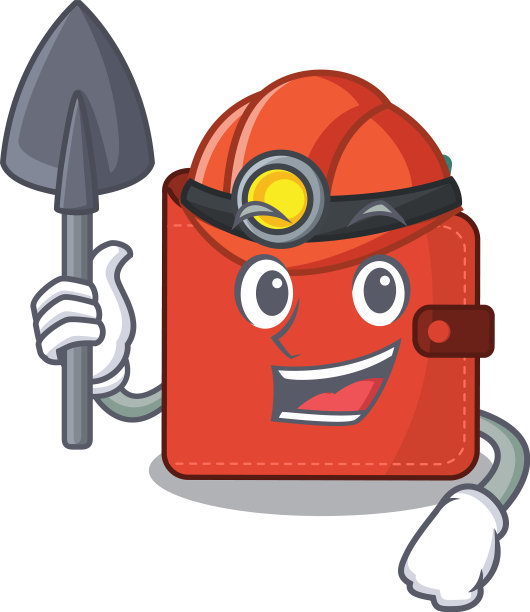 一个卡通图片卡钱包矿工与工具图片下载