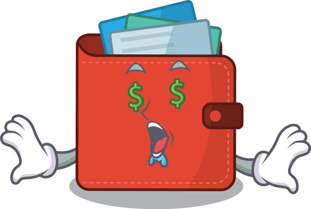 富有卡通人物概念卡钱包图片下载