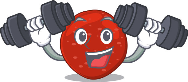 辣香肠吉祥物设计感快乐向上的杠铃图片下载