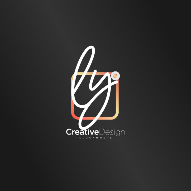 Ly首字母手写标志艺术手绘图片下载