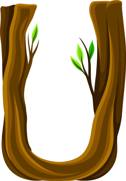 字母组成森林木质元素图片下载