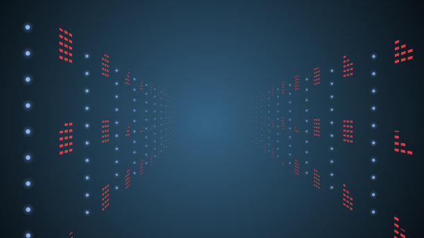 空的蓝色走廊设计的3d插图。图片下载