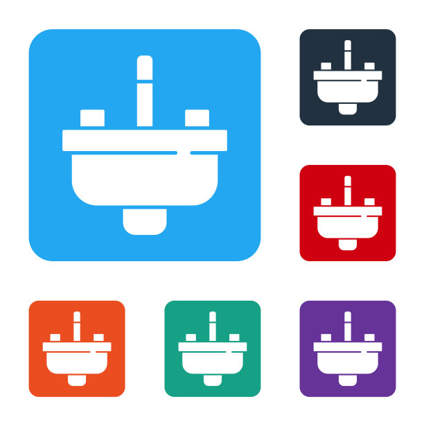 白色面盆与水龙头图标隔离图片下载