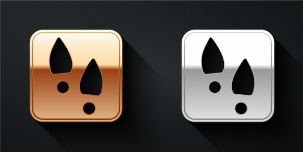 金和银人类脚印鞋图标图片下载