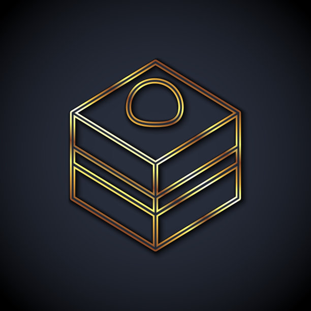 金线布朗尼巧克力蛋糕图标隔离上图片下载