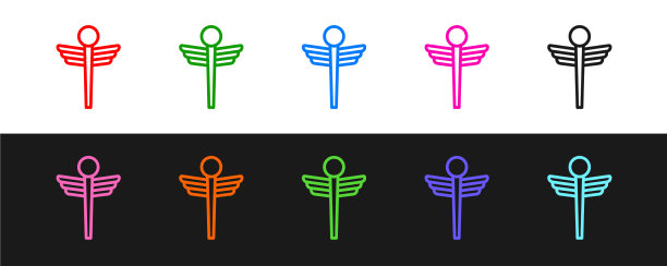 设定线杖蛇医学符号图标图片下载