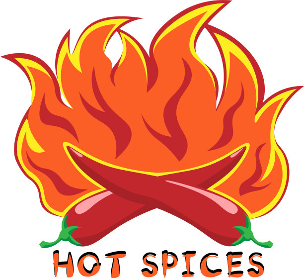 标志辣椒两个辣椒在火上图片下载