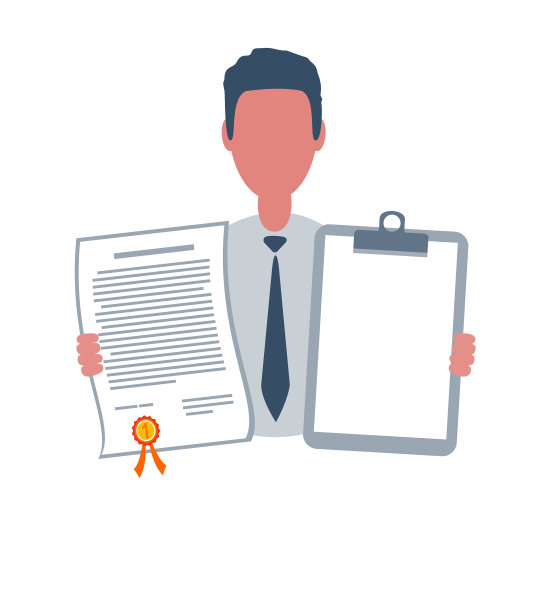 商人或职员拿着一张白纸和一张图片下载