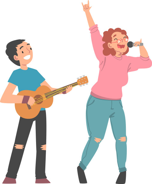 孙子弹吉他，奶奶唱歌图片下载