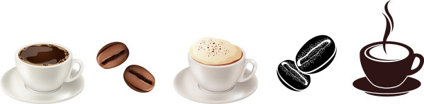 与咖啡和卡布奇诺符号杯图片下载