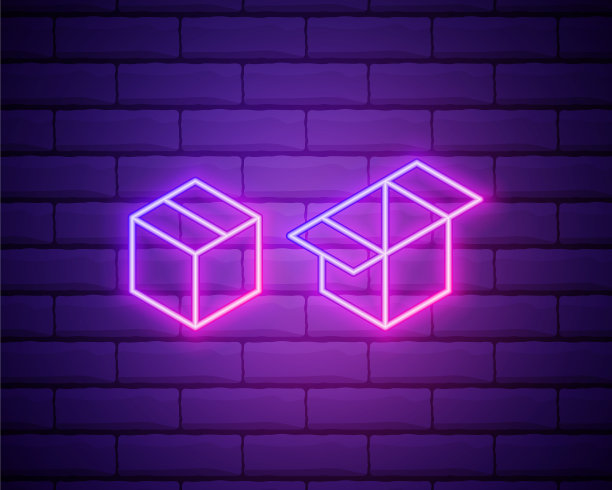 盒子霓虹牌礼品霓虹牌赢得超级大奖图片下载