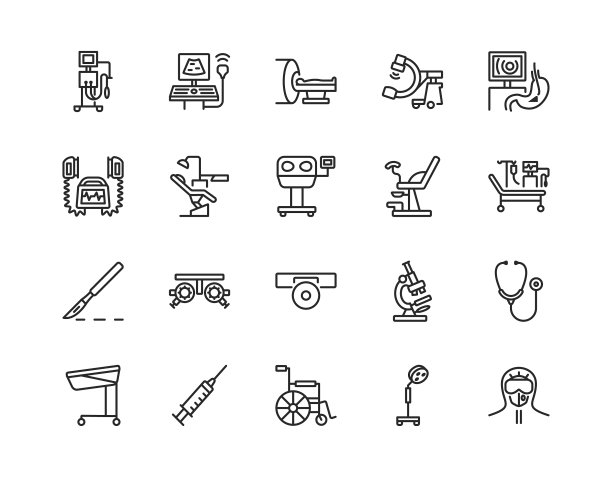 医疗检查设备的图标设置为平线图片下载