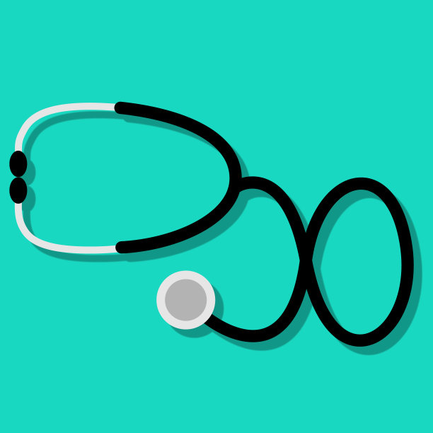 绿色背景中的听诊器插图图片下载