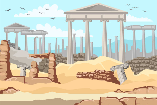 古希腊废墟背景图片下载