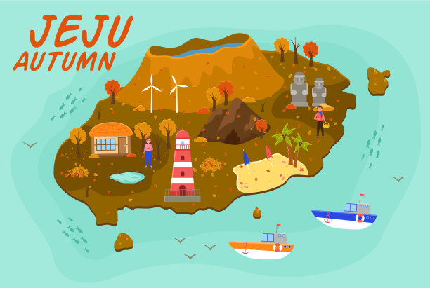 济州岛旅游景点地图图片下载