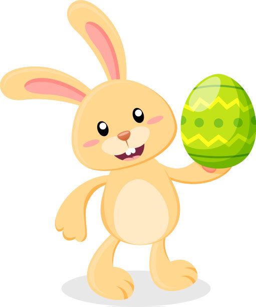 可爱的卡通复活节兔子与复活节彩蛋快乐图片下载