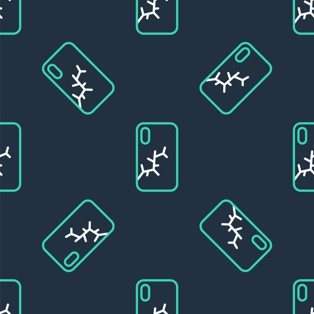 将智能手机与破碎屏幕图标隔离图片下载