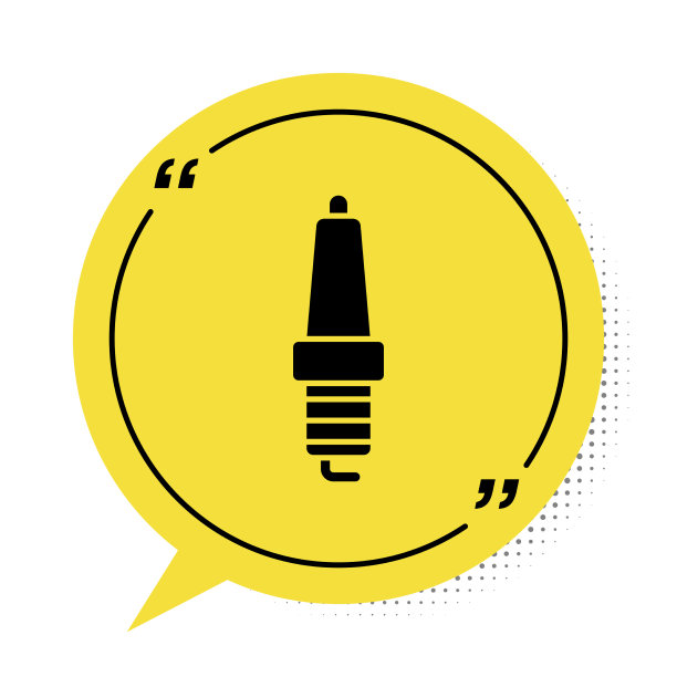 黑色汽车火花塞图标隔离在白色图片下载