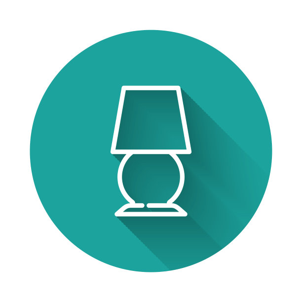 白线台灯图标与长隔离图片下载
