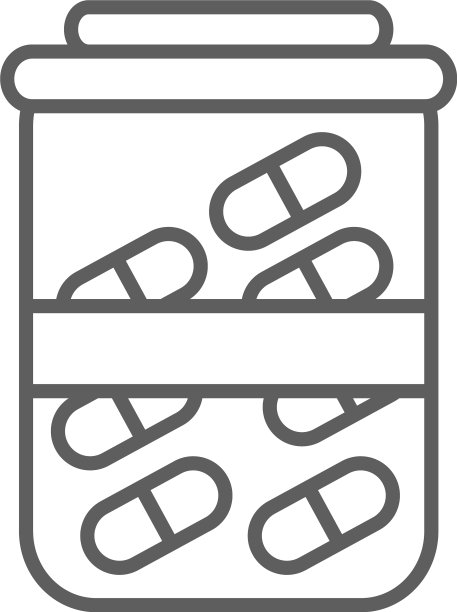 药用塑料药瓶线条图标图片下载