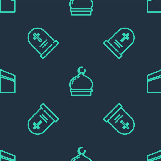 穆斯林清真寺的墓碑上设十字和线图片下载