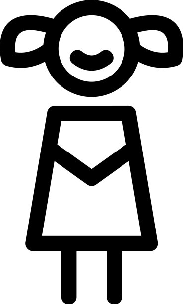女孩图标或标志孤立标志符号图片下载