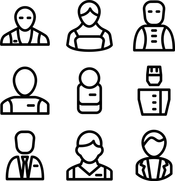 服务生图标或标志孤立标志符号图片下载