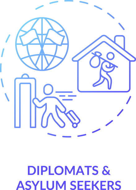 外交官和寻求庇护者的概念图标图片下载