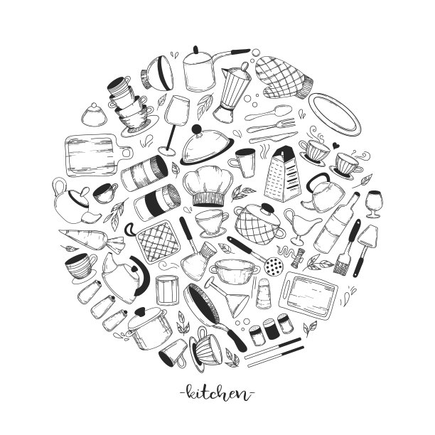 一套厨房用具图片下载