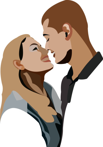 相爱的人拥抱着，看着对方的眼睛图片下载