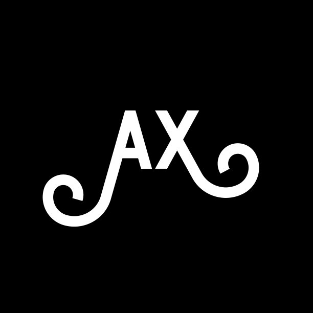 黑色背景上的AX字母标志设计图片下载