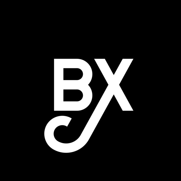 黑色背景上的BX字母logo设计图片下载