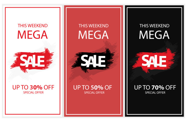 三种不同的折扣小册子出售图片下载