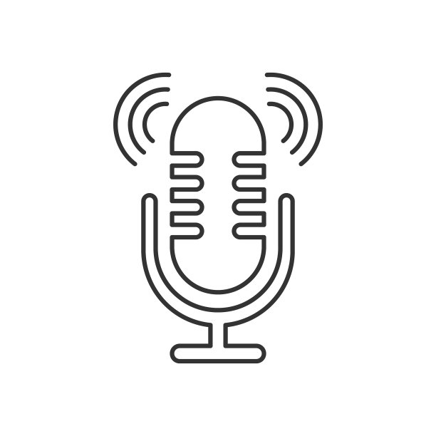 灰色线图标播客在白色的背景图片下载