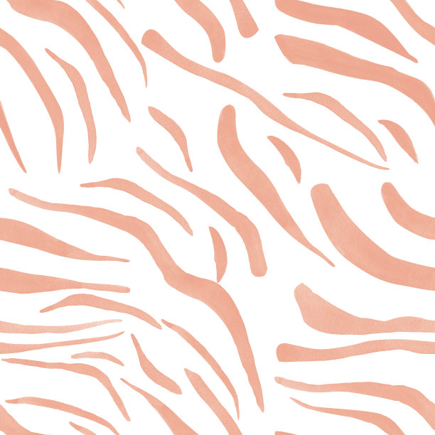 粉色斑马条纹水彩无缝图案。图片下载