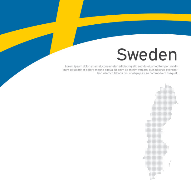 背景与旗帜马赛克地图瑞典瑞典图片下载