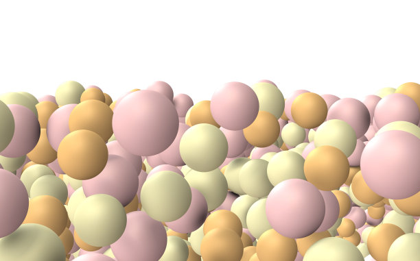 有很多稠密的淡蓝色气泡。3 d渲染。一个温暖和快乐的形象。图片下载